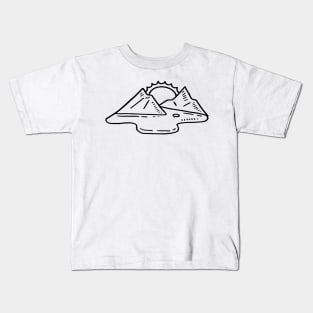 Simple Mountains, Lake and a Sun Kids T-Shirt